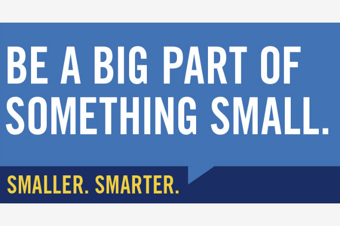 Image of one of Texas Wesleyan's new Smaller. Smarter billboards that says 