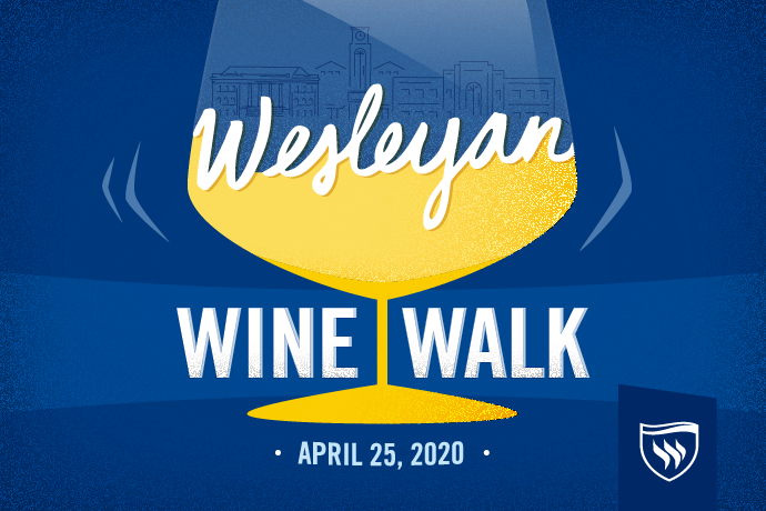 Wesleyan Wine Walk logo for April 25, 2020.