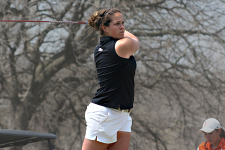 TXWES golf player Alex Schies swings a golf club.