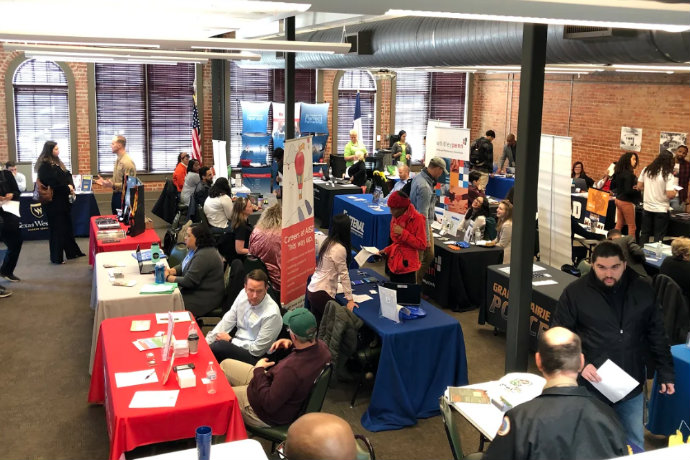 Photo from the March 2019 Career Fair at the Baker Building at TXWES.