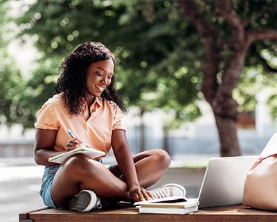 Girl Studying Outside