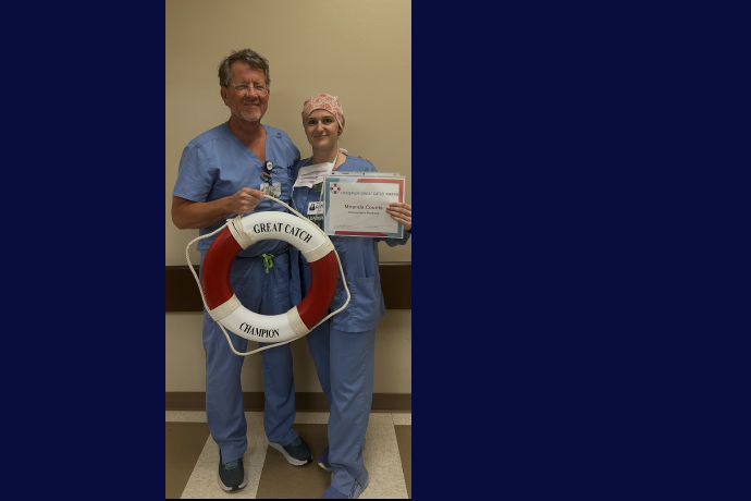 Miranda Counts receiving her award.