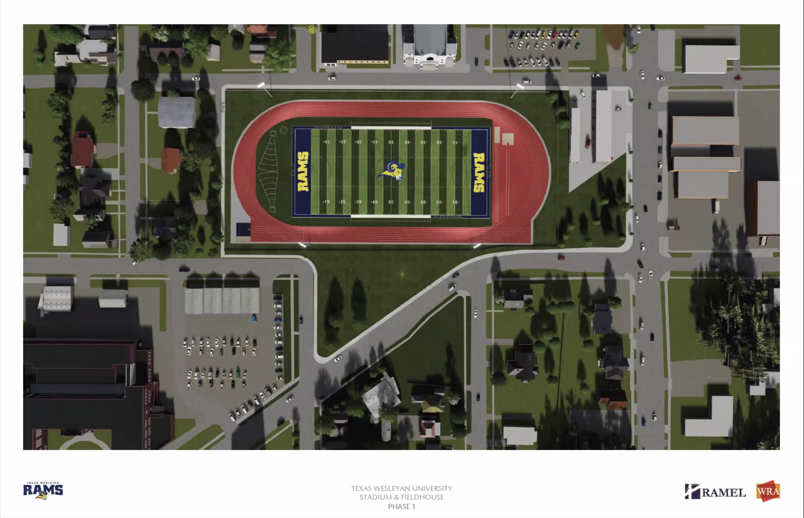 Athletic Stadium Arial Rendering