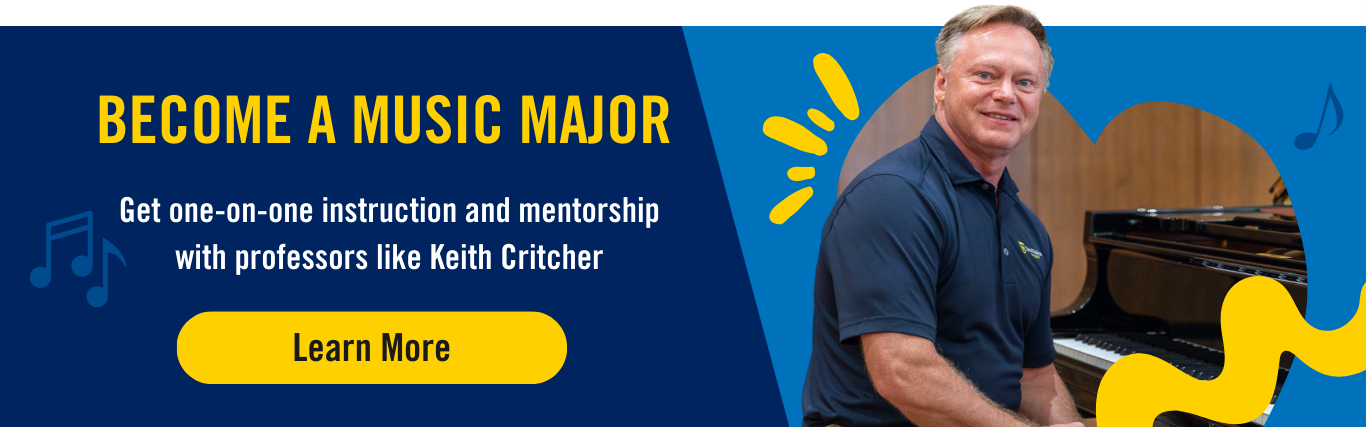 Become a music major. Get one-on-one instruction and mentorship with professors like Keith Critcher. Learn more.