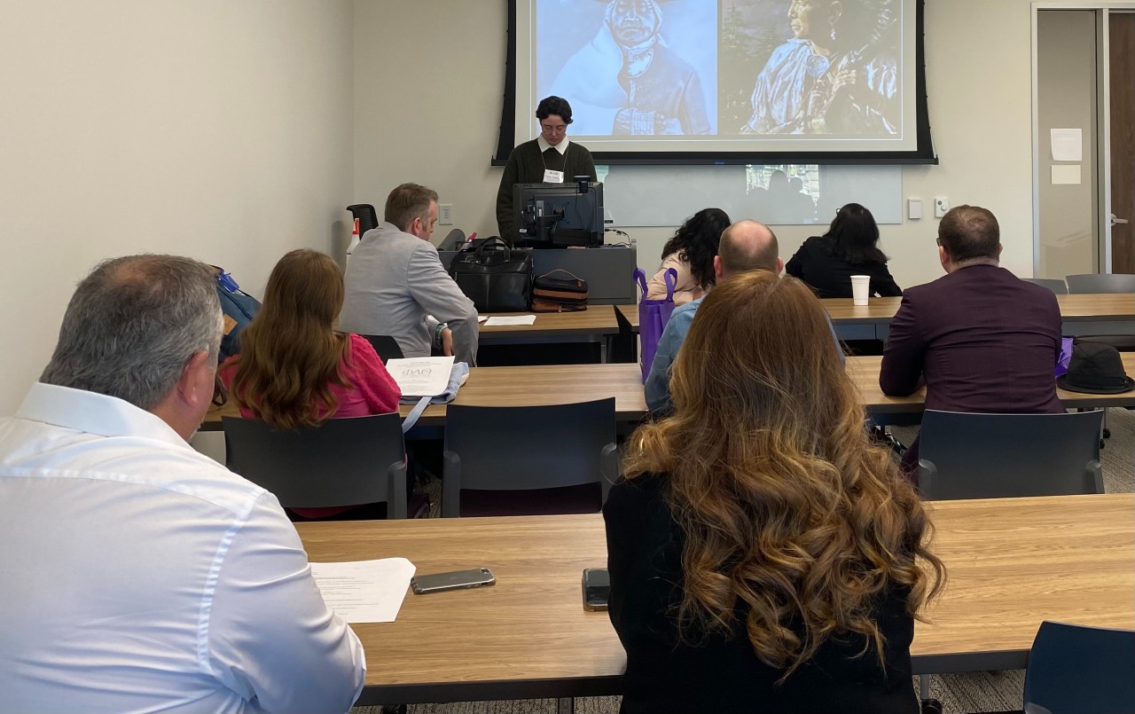 Chloe Mefford presenting at PAT regional conference at Tarleton 2023