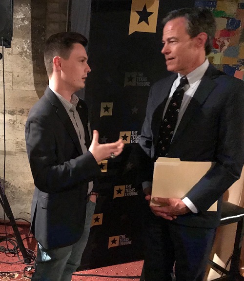 Joe Straus, former speaker of the Texas House, speaking with HWS scholar Nicholas Davis, March 29, 2019