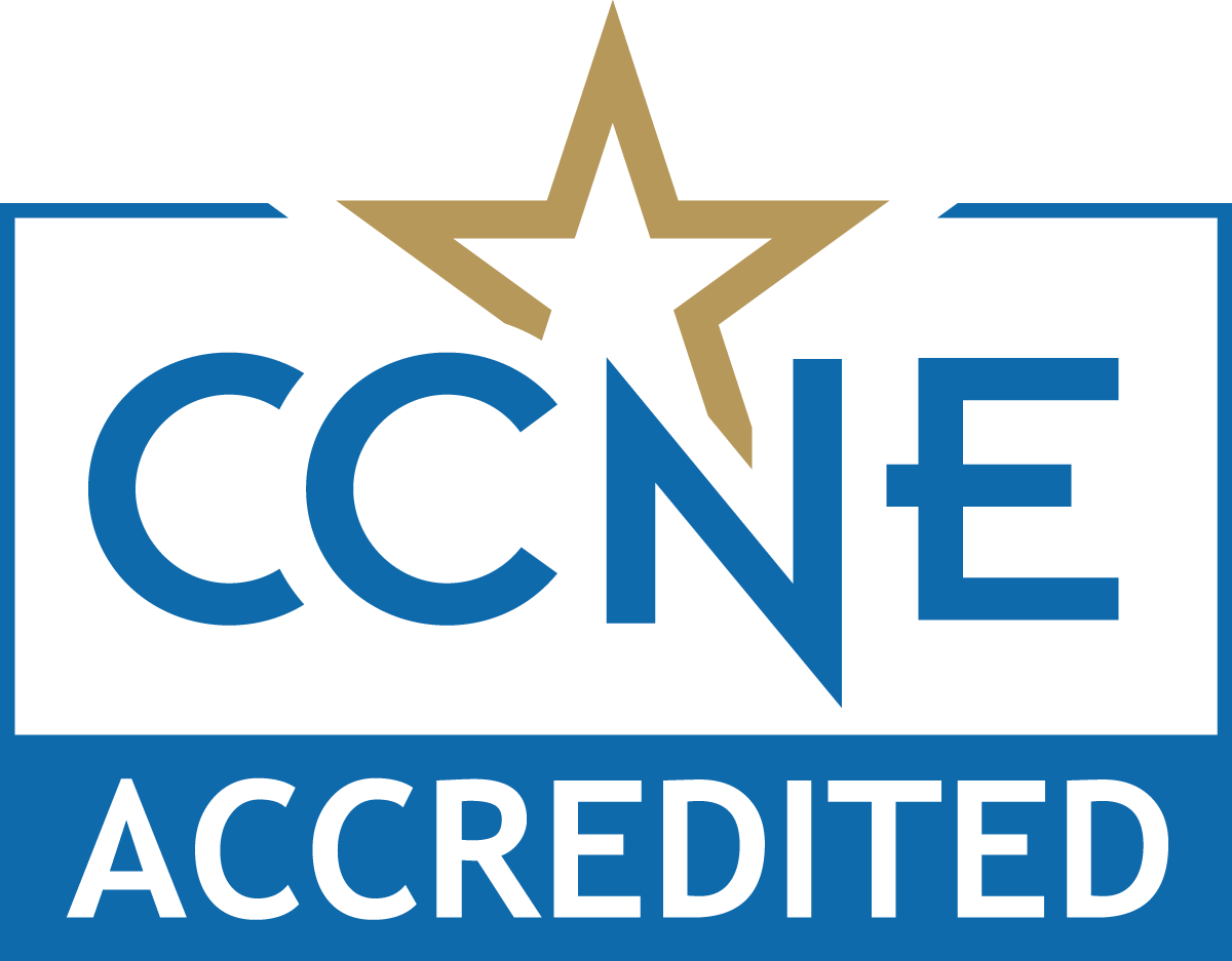 Seal showing accreditation from the Commission on Collegiate Nursing Education (CCNE).