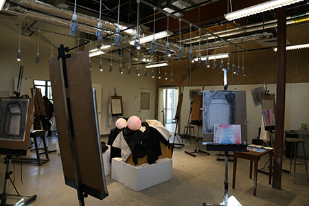 Interior of the Art Studio, located in the Polytechnic Firehouse, which was renovated as part of the Rosedale Renaissance.