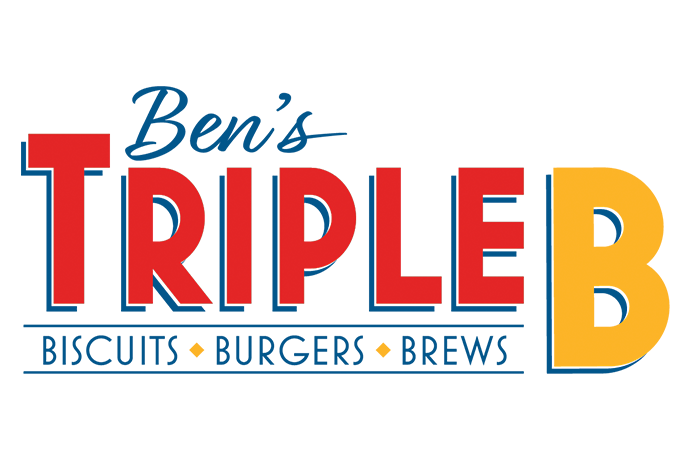 High-resolution logo of Ben's Triple B: Biscuits, Burgers, Brews.
