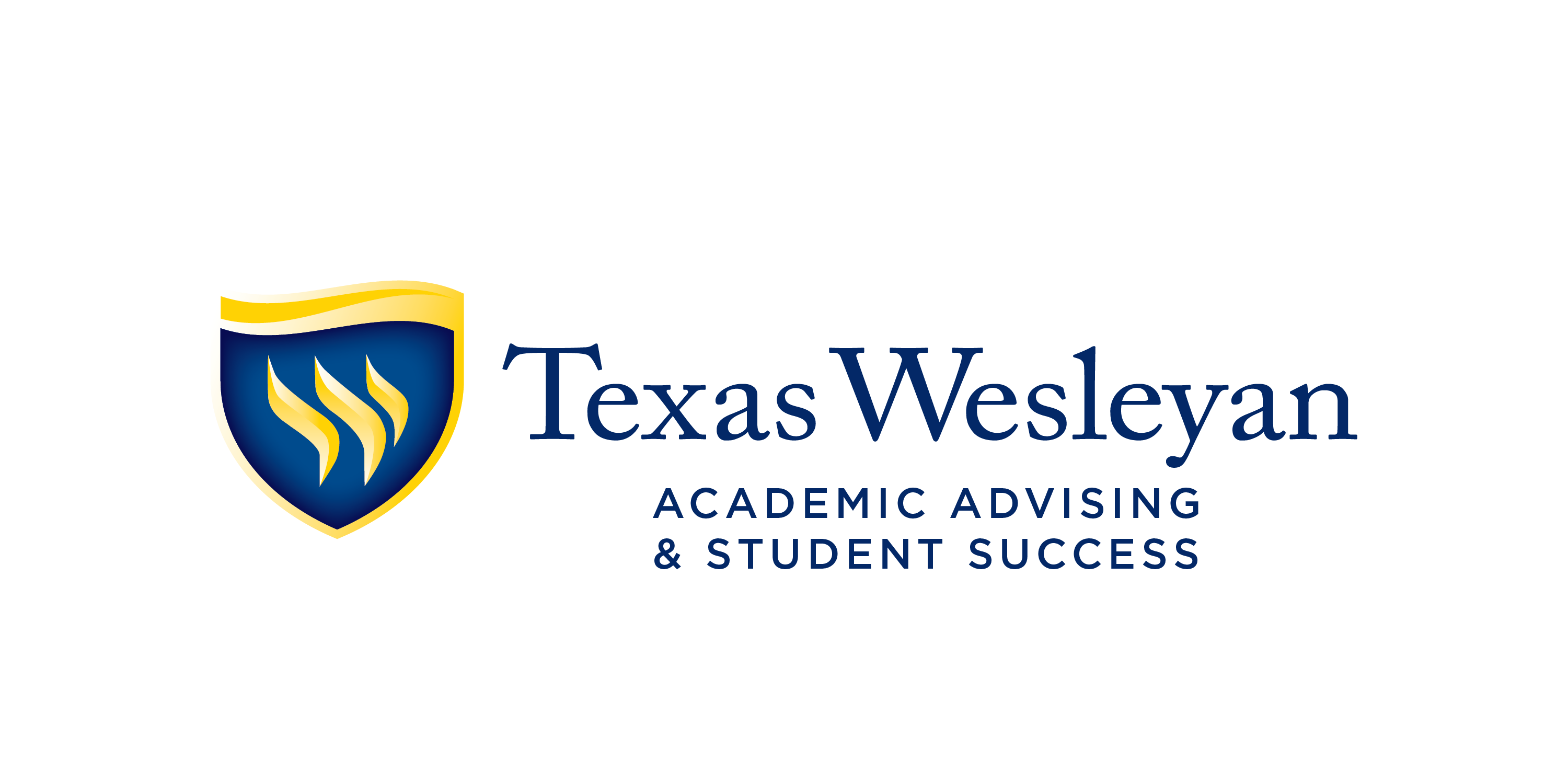Texas Wesleyan shield logo with Academic Advising and Student Success department name