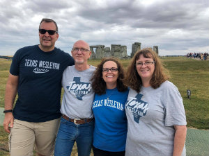 A photo of Texas Wesleyan Rams standing in front of Stonehenge