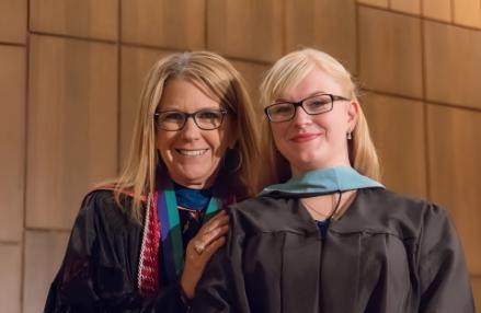 Tanner Pruitt Gottschalk and Dr. Dryden at Hooding Ceremony