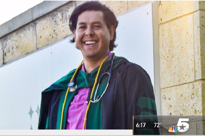 Photo of Gabriel Cecenas '13 after graduating.