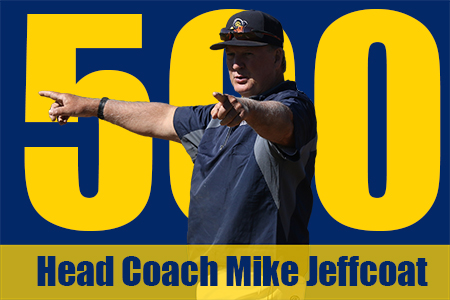 Head Baseball Coach Mike Jeffcoat earned his 500th win on Friday at Bacone.