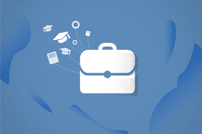 Nbriefcase and other icons like documents and mortar boards