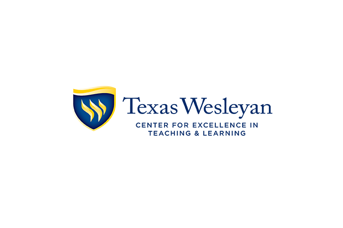 Texas Wesleyan Center for Excellence in Teaching and Learning graphic with shield for light background