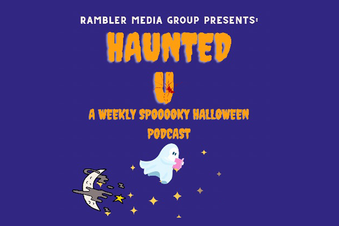 Logo for the Rambler's podcast series entitled Haunted U