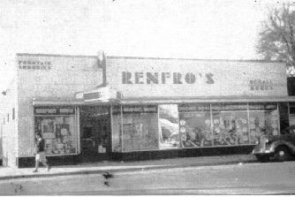 Early photo of Renfro's drugstore