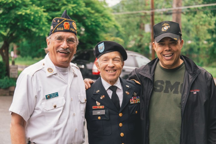 3 gentleman posing for a picture with for Veteran's Day
