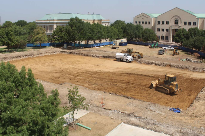 View of construction on the Nick and Lou Martin University Center taken July 16, 2018