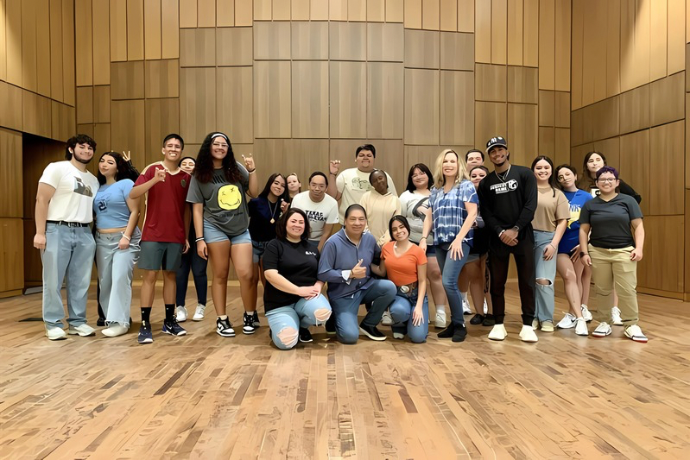 Student salsa dancing for Hispanic Heritage Month