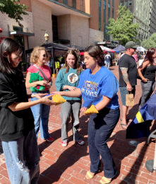 Students and Staff at the TXWES booth in downtown Fort Worth for the Michelada Festival