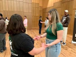 Students Enjoying Valentines Day Salsa Dancing