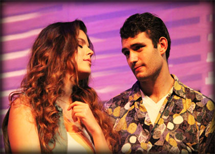 Photo of Abbie Hancock and Raid Makhamreh in When The Rain Stops Falling production