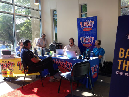 In April 2015, head baseball coach and former Texas Ranger Mike Jeffcoat interviews on air with The Musers morning show on the Ticket radio.
