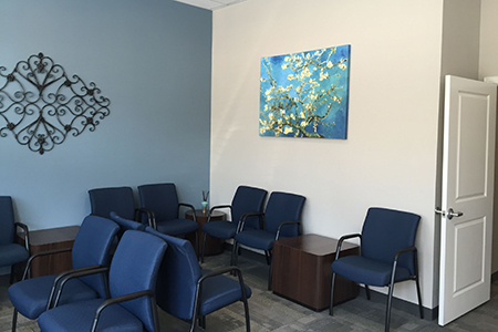 Counseling center reception area at Texas Wesleyan.
